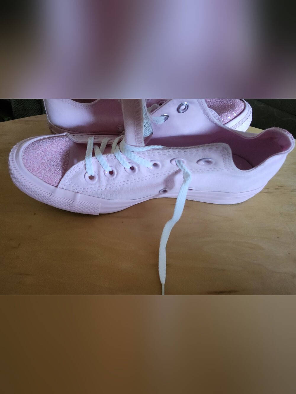 Converse CUTE Women's Pink Glitter Low Top Sneakers US8.5/EUR39.5/UK6.5 - Picture 8 of 11